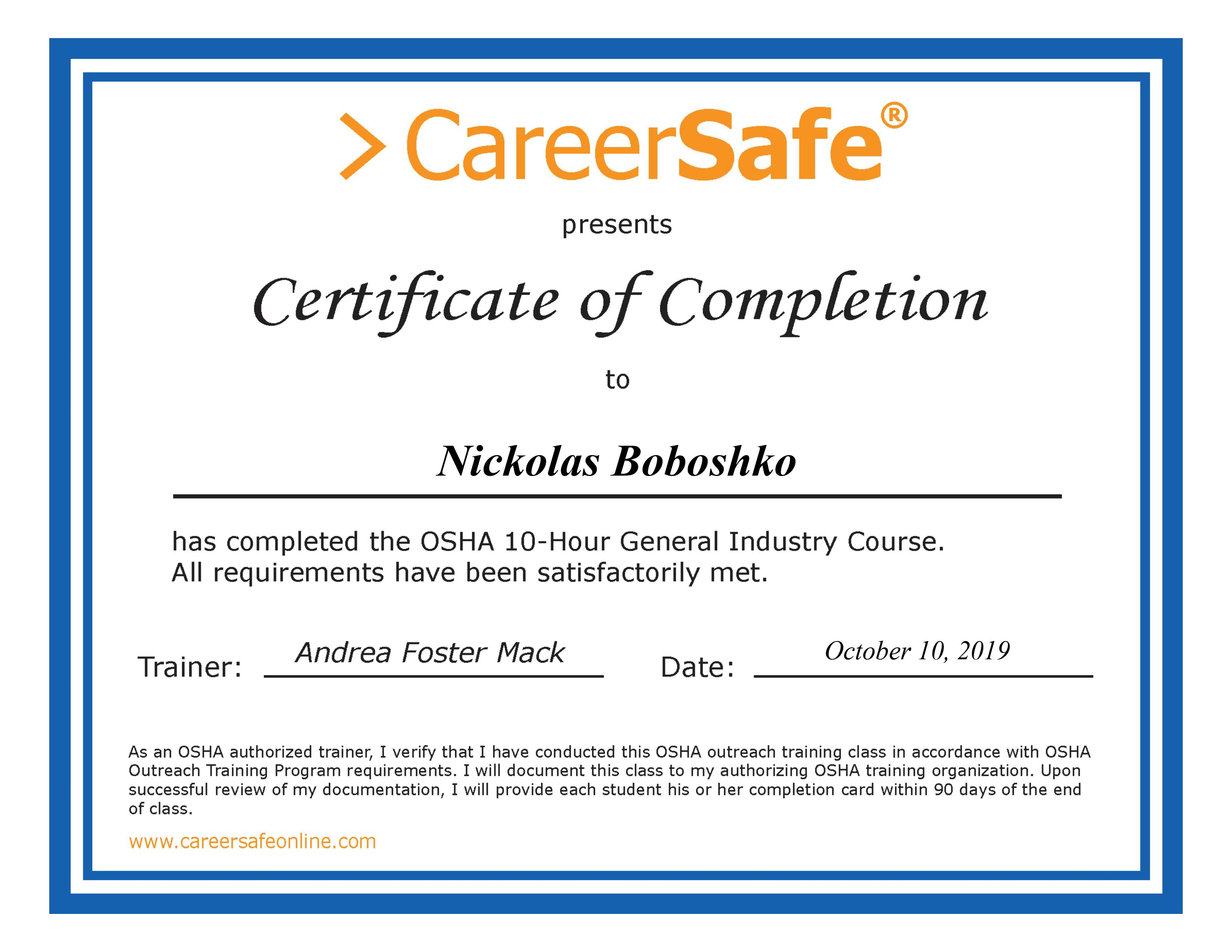 Certificate